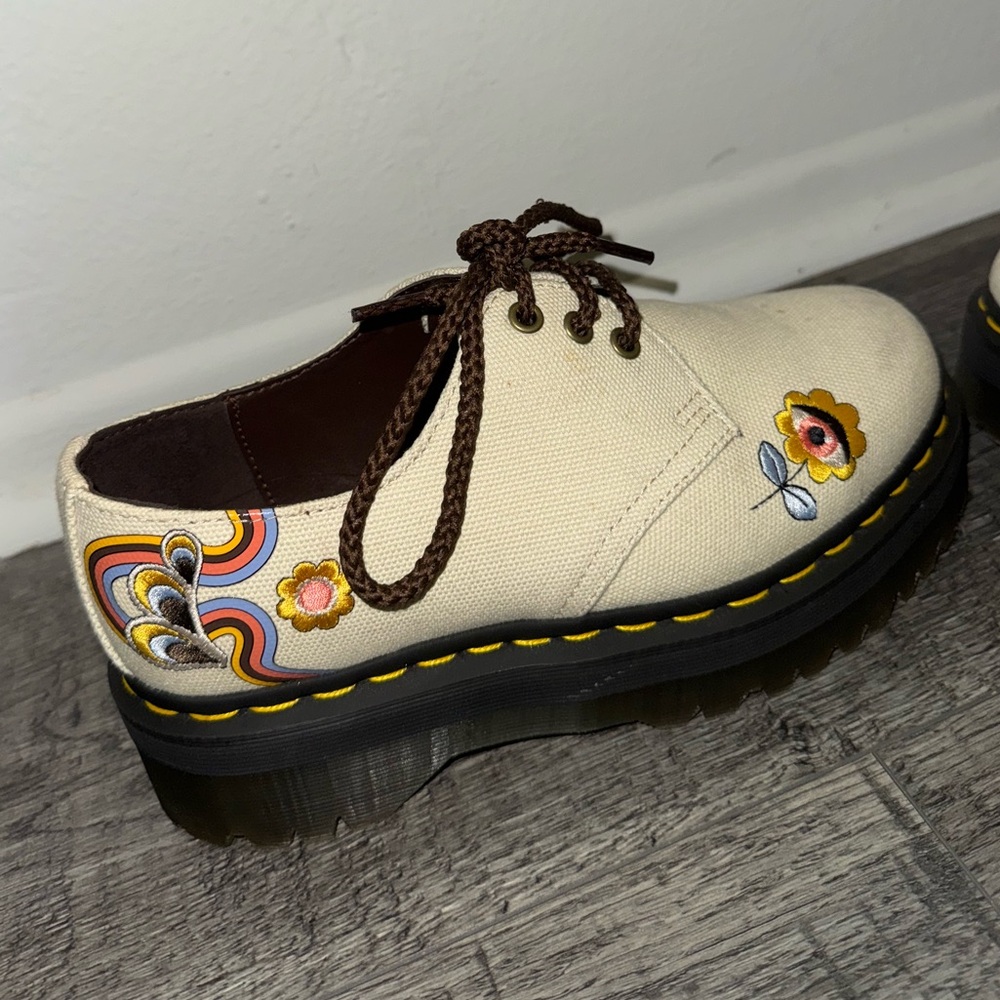 Dr Martens 1461 Quad Retro Ray Canvas Vegan Platform Shoes Women's (US 8)